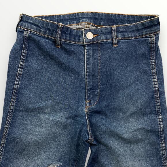 H&M Jeans Women’s 26 Blue Distressed Skinny Denim - Picture 3 of 6